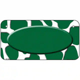 Green White Giraffe Green Center Oval Metal Novelty License Plate 6" x 3" (BP)