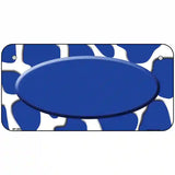 Blue White Giraffe Blue Center Oval Metal Novelty License Plate 6" x 3" (BP)