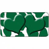 Green White Giraffe Green Centered Hearts Novelty License Plate 6" x 3" (BP)
