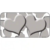 Grey White Giraffe Grey Centered Hearts Novelty License Plate 6" x 3" (BP)