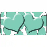 Mint White Giraffe Mint Centered Hearts Novelty License Plate 6" x 3" (BP)
