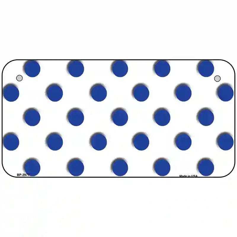 Blue White Polka Dot Metal Novelty License Plate 6" x 3" (BP)