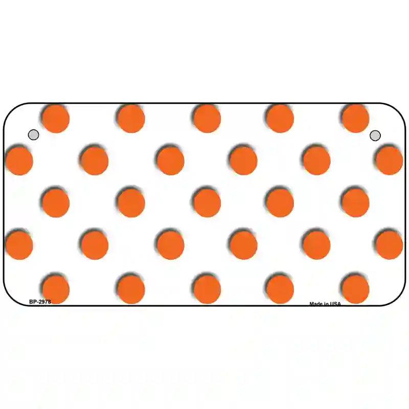 Orange White Polka Dot Metal Novelty License Plate 6" x 3" (BP)