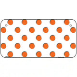 Orange White Polka Dot Metal Novelty License Plate 6" x 3" (BP)