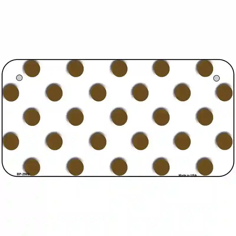 Brown White Polka Dot Metal Novelty License Plate 6" x 3" (BP)