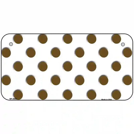 Brown White Polka Dot Metal Novelty License Plate 6" x 3" (BP)