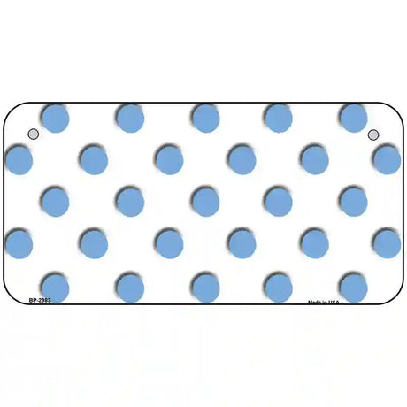 Light Blue White Polka Dot Metal Novelty License Plate 6" x 3" (BP)