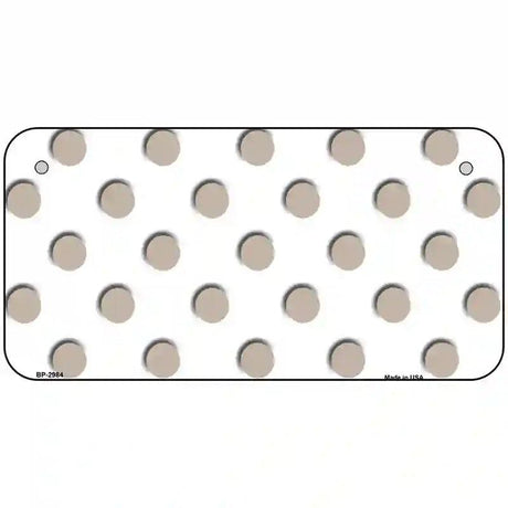 Tan White Polka Dot Metal Novelty License Plate 6" x 3" (BP)
