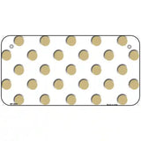 Gold White Polka Dot Metal Novelty License Plate 6" x 3" (BP)
