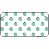 Mint White Polka Dot Metal Novelty License Plate 6" x 3" (BP)