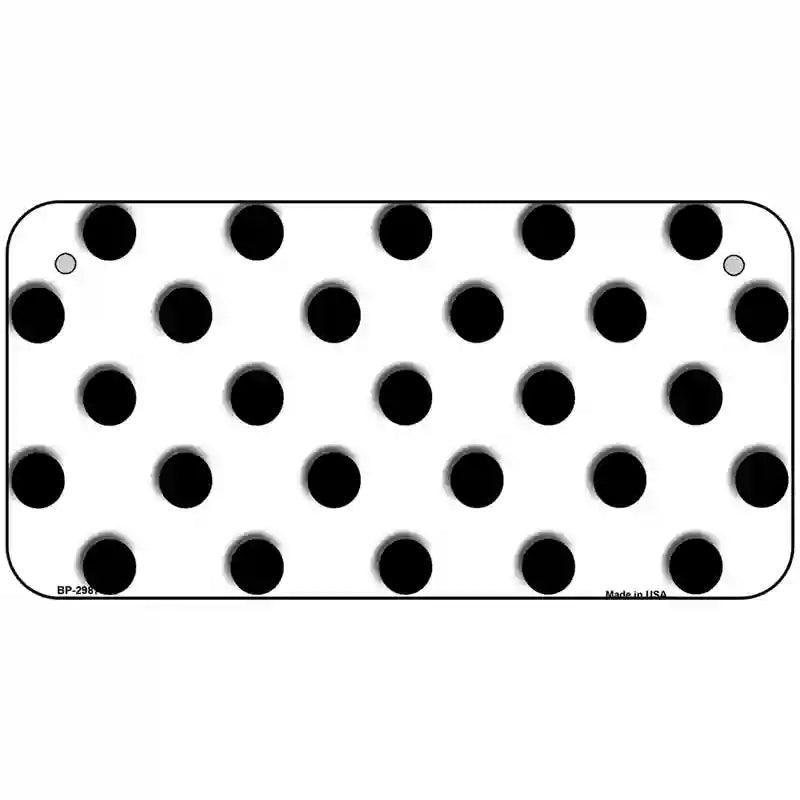 Black White Polka Dot Metal Novelty License Plate 6" x 3" (BP)