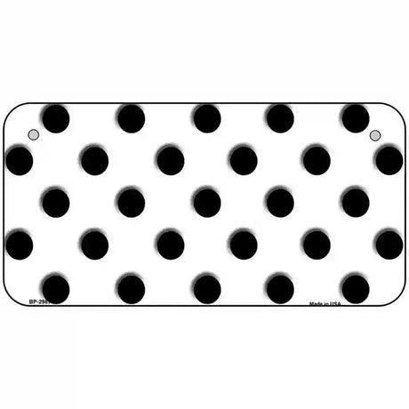 Black White Polka Dot Metal Novelty License Plate 6" x 3" (BP)