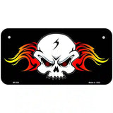 Skull Flame Metal Novelty License Plate 6" x 3" (BP)