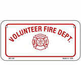 Volunteer Fire Department Metal Novelty License Plate 6" x 3" (BP)