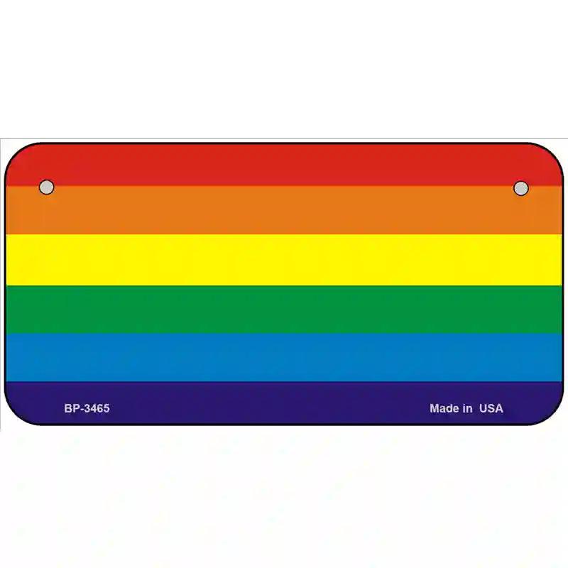 Rainbow Flag Metal Novelty License Plate 6" x 3" (BP)