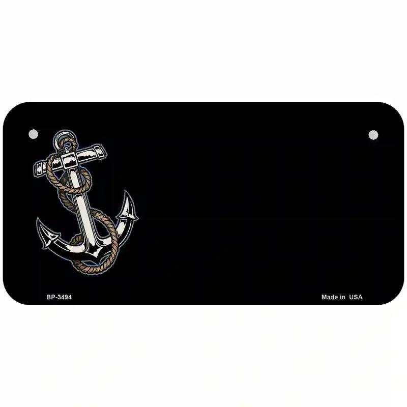 Anchor Offset Metal Novelty License Plate 6" x 3" (BP)