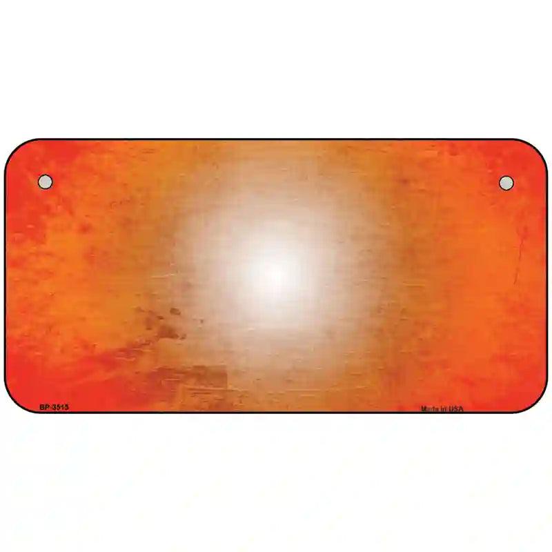 Orange White Fade Scratched License Plate Metal Novelty 6" x 3" (BP)
