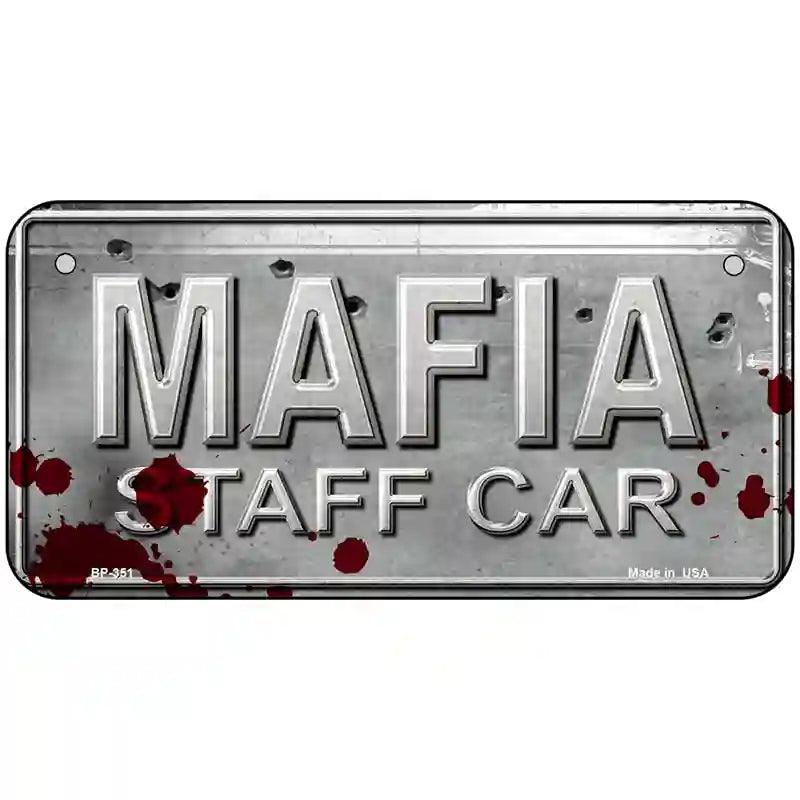 Mafia Staff Car Metal Novelty License Plate 6" x 3" (BP)