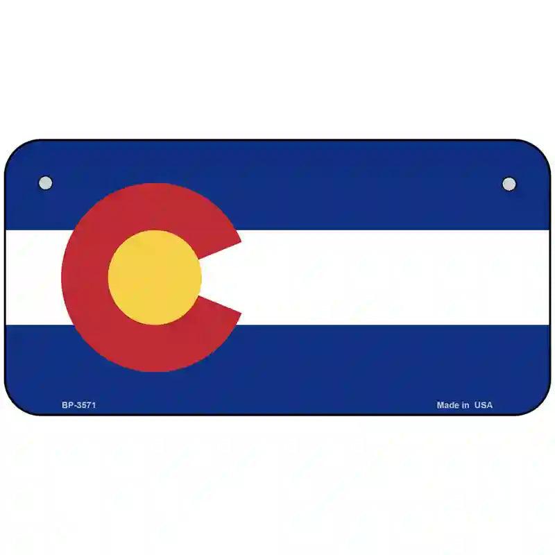 Colorado State Flag Metal Novelty License Plate 6" x 3" (BP)