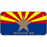 Route 66 Arizona Flag Metal License Plate 6" x 3" (BP)