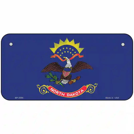 North Dakota State Flag Metal Novelty License Plate 6" x 3" (BP)