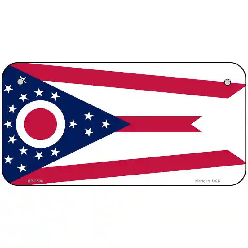 Ohio State Flag Metal Novelty License Plate 6" x 3" (BP)
