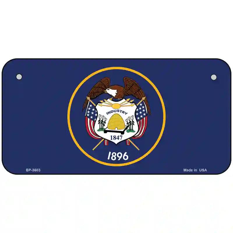 Utah State Flag Metal Novelty License Plate 6" x 3" (BP)