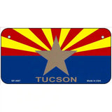 Tucson Arizona State Flag Metal Novelty License Plate 6" x 3" (BP)