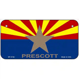 Prescott Arizona State Flag Metal Novelty License Plate 6" x 3" (BP)