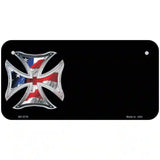 American Flag Maltese Cross Offset Metal Novelty License Plate 6" x 3" (BP)