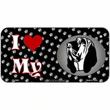 I Love My Bloodhound Metal Novelty License Plate 6" x 3" (BP)