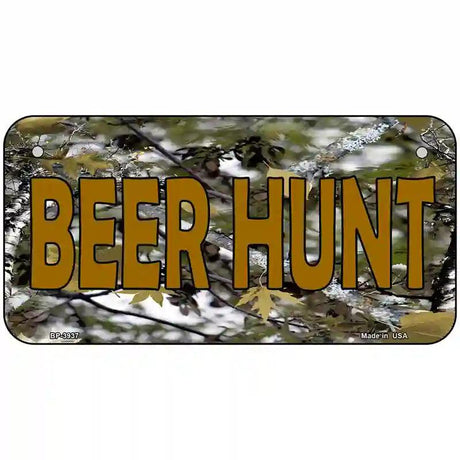 Beer Hunt Metal Novelty License Plate 6" x 3" (BP)