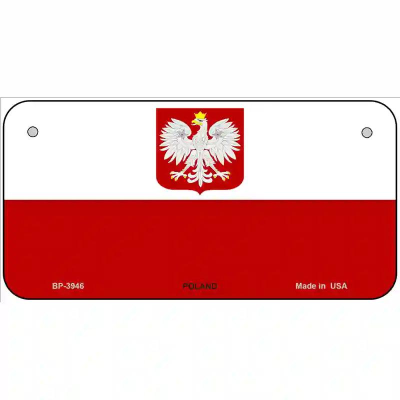 Poland Eagle Flag Metal Novelty License Plate 6" x 3" (BP)