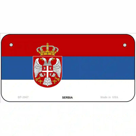 Serbia Eagle Flag Metal Novelty License Plate 6" x 3" (BP)