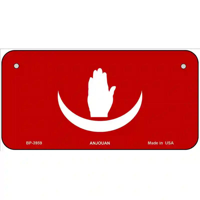 Anjouan Flag Metal Novelty License Plate 6" x 3" (BP)