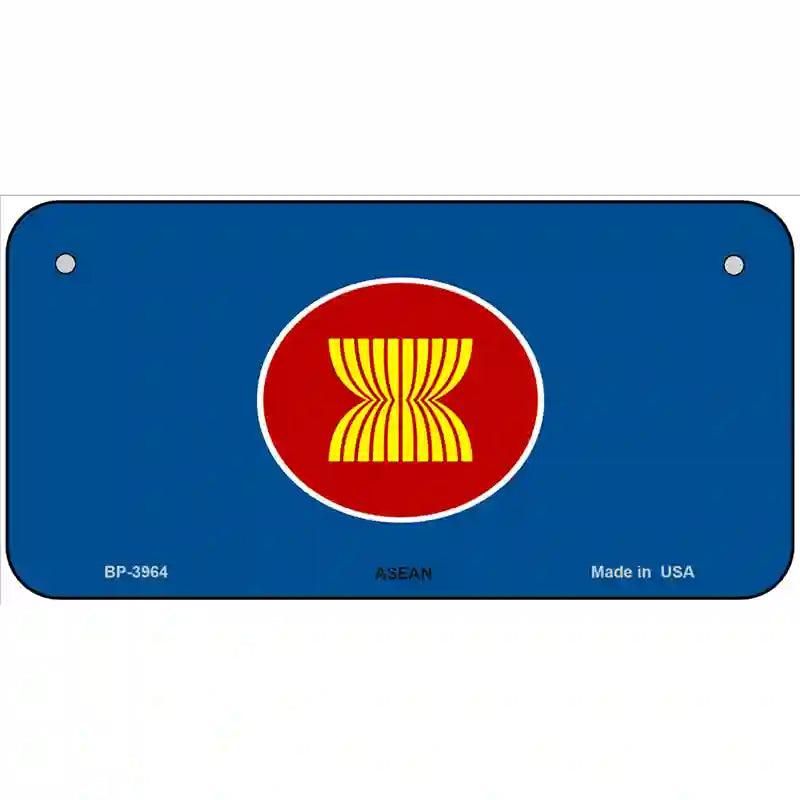 Asean Flag Metal Novelty License Plate 6" x 3" (BP)