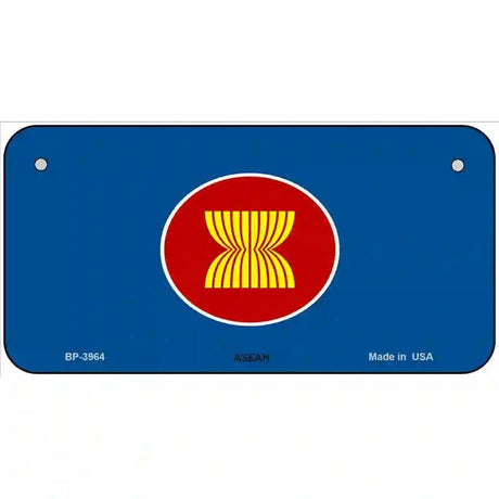 Asean Flag Metal Novelty License Plate 6" x 3" (BP)