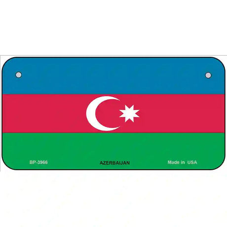 Azerbaijan Flag Metal Novelty License Plate 6" x 3" (BP)
