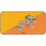 Bhutan Flag Metal Novelty License Plate 6" x 3" (BP)