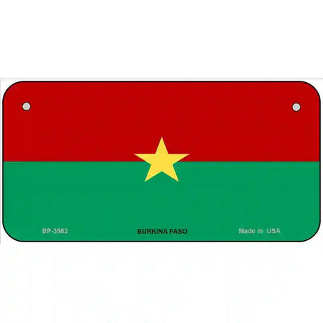 Burkina Faso Flag Metal Novelty License Plate 6" x 3" (BP)