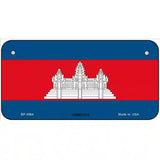 Cambodia Flag Metal Novelty License Plate 6" x 3" (BP)