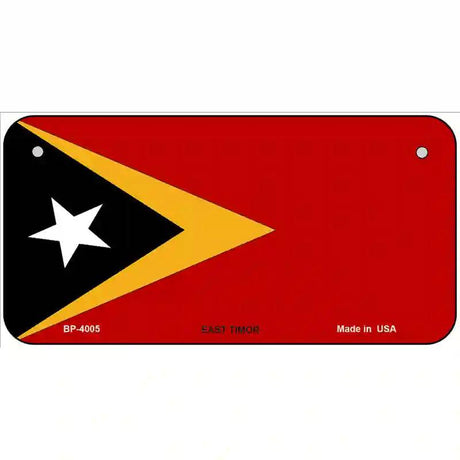 East Timor Flag Metal Novelty License Plate 6" x 3" (BP)