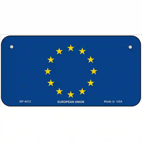 European Union Flag Metal Novelty License Plate 6" x 3" (BP)