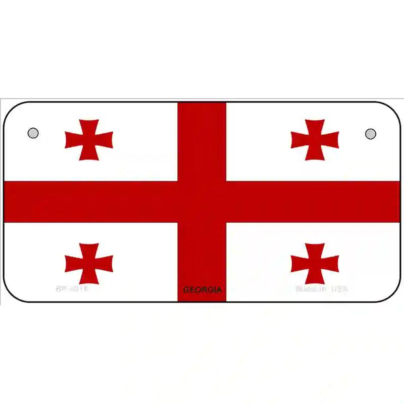 Georgia Flag Metal Novelty License Plate 6" x 3" (BP)