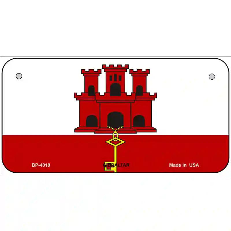 Gibraltar Flag Metal Novelty License Plate 6" x 3" (BP)