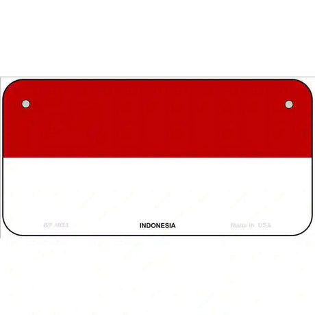 Indonesia Flag Metal Novelty License Plate 6" x 3" (BP)