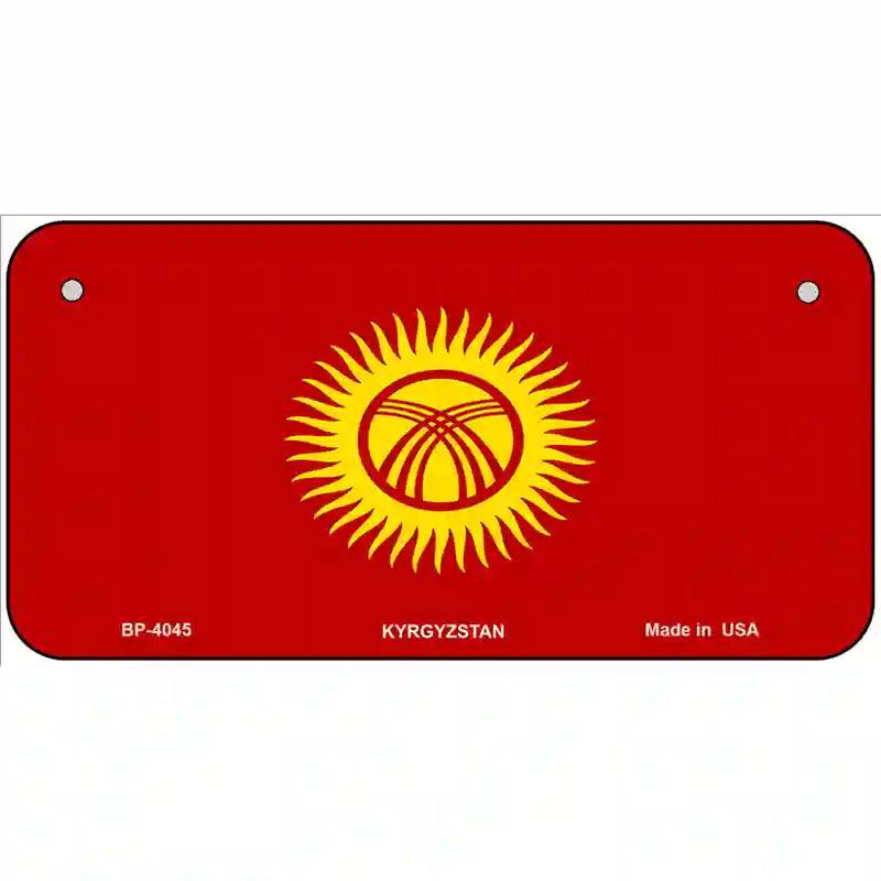 Kyrgyzsyan Flag Metal Novelty License Plate 6" x 3" (BP)