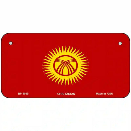 Kyrgyzsyan Flag Metal Novelty License Plate 6" x 3" (BP)