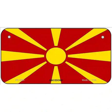Macedonia Flag Metal Novelty License Plate 6" x 3" (BP)