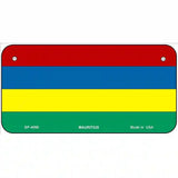 Mauritius Flag Metal Novelty License Plate 6" x 3" (BP)